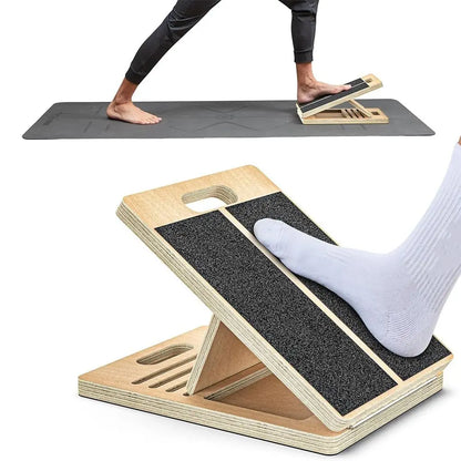 Ankora™ Adjustable Wooden Slant Board - 4-Level Calf Stretcher & Desk Footrest