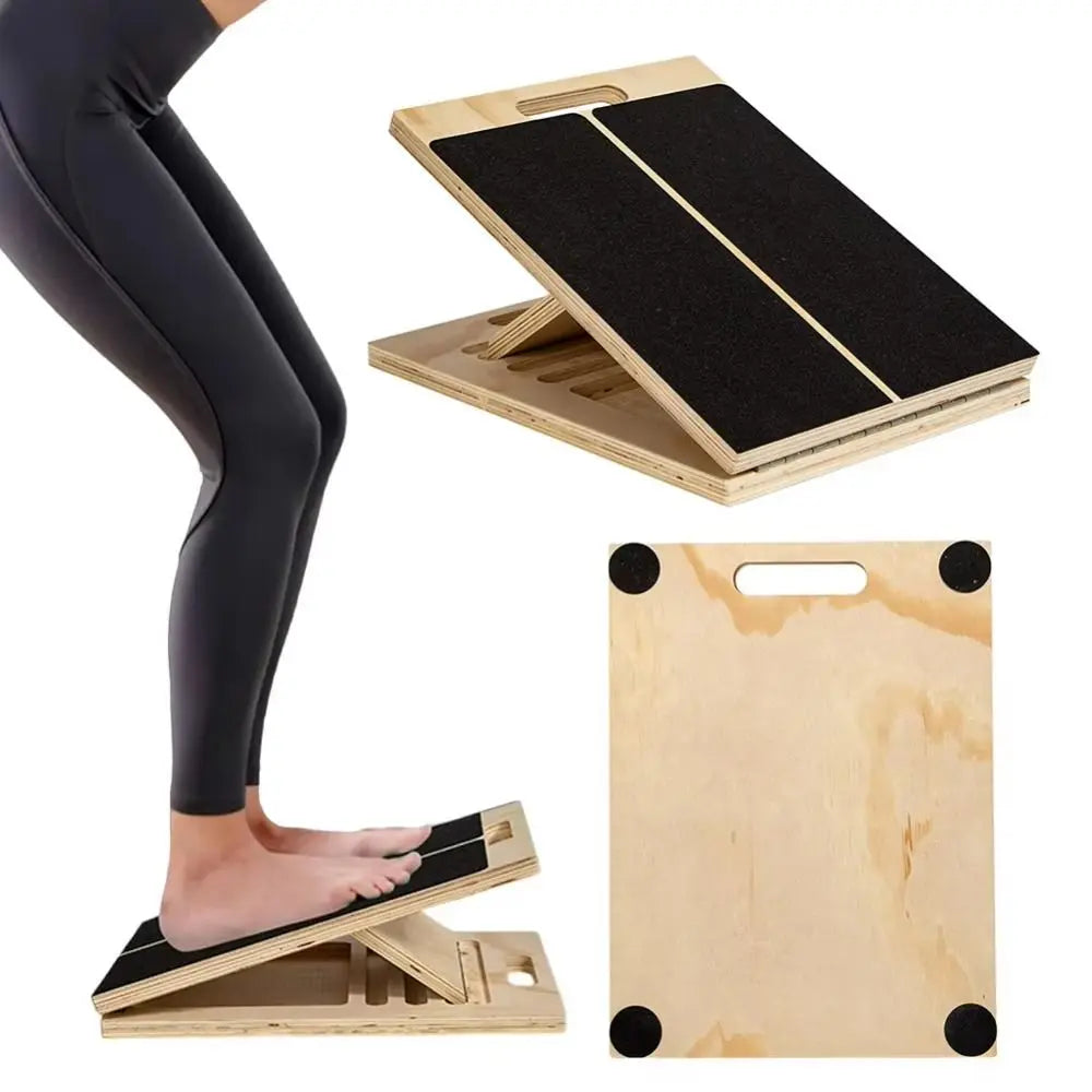Ankora™ Adjustable Wooden Slant Board - 4-Level Calf Stretcher & Desk Footrest
